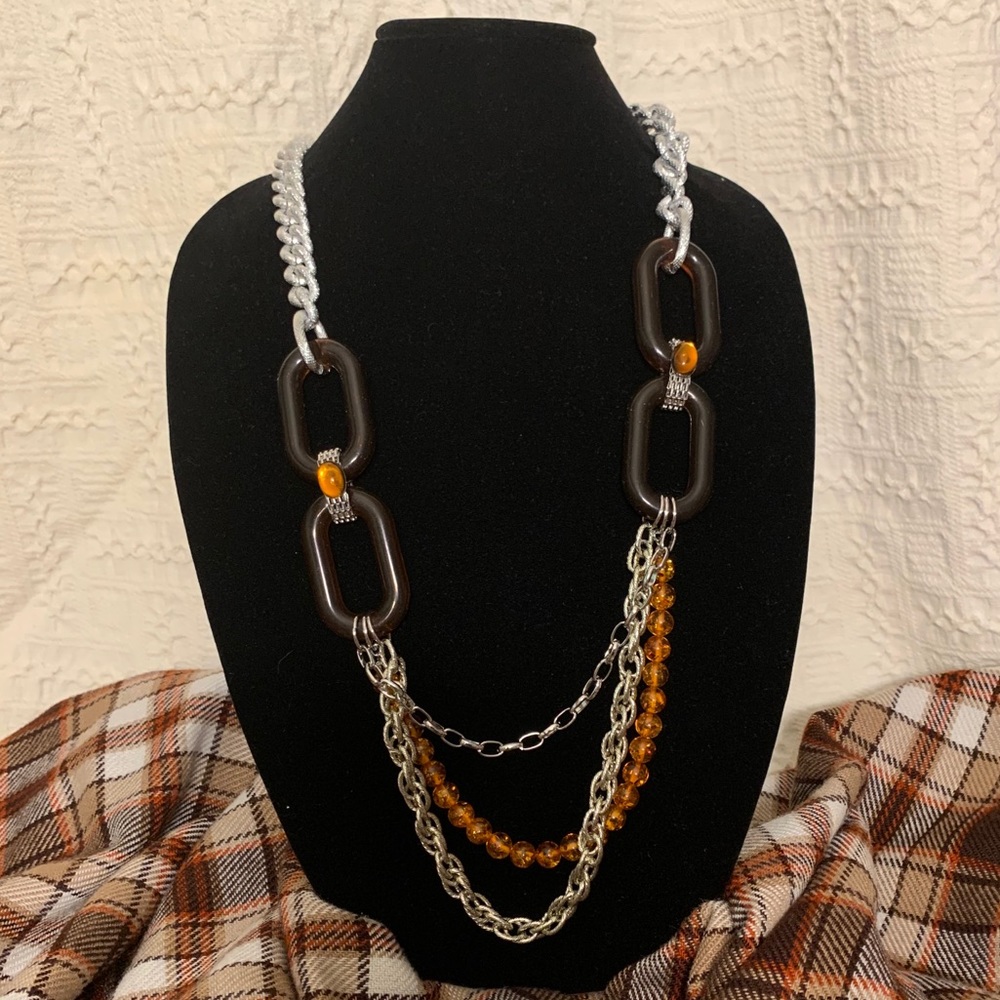 Clearance - Mixed Media Cascade Mesh Necklace